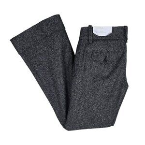 Loft Womens Marisa Black Low Rise Flare Tweed Trouser Pants Size 0 NWT